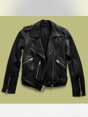 ALLSAINTS Balfern Leather Biker Jacket in Black